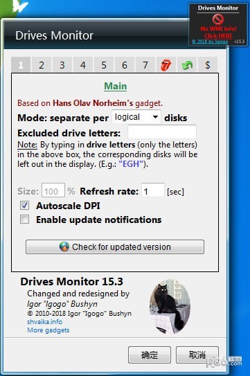 硬盘桌面监视小工具(drives monitor)
